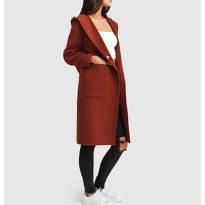 Belle & Bloom Walk This Way Wool Blend Oversized Coat - Caramel Size Medium